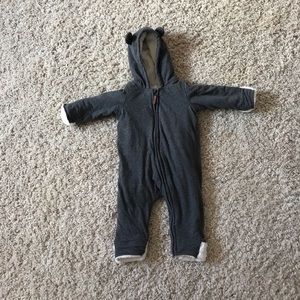 H&M Gray Baby Bunting w Cuffed Hands & Feet 4-6 mo